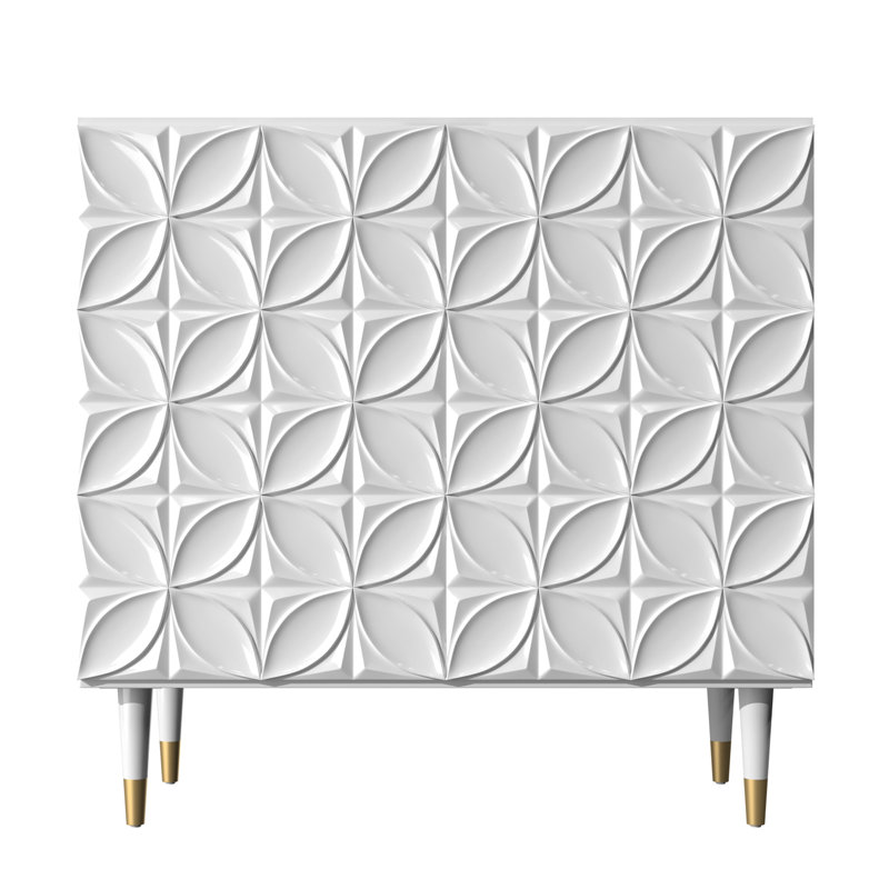 Leysha 2 - Door Accent Sideboard Cabinet, White