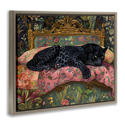 Leopard Lounge on Ornate Textiles Floating Frame, design by Creative Studio