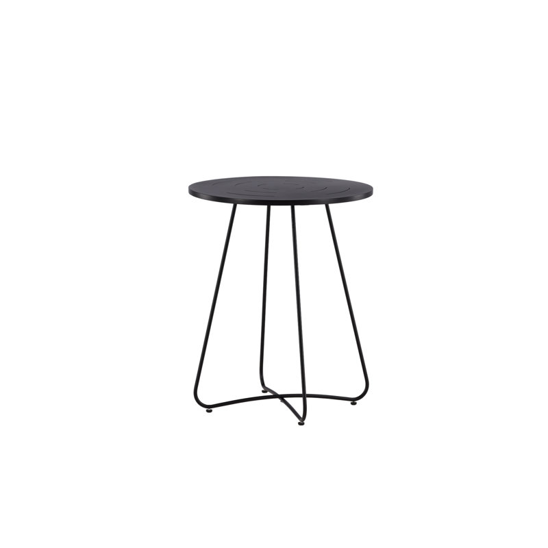 Kayshon Round Steel Outdoor Coffee Table - 60 cm W 60 cm D, Black