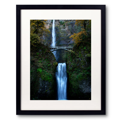 Multnomah Falls in Autumn Framed Photographic Print
