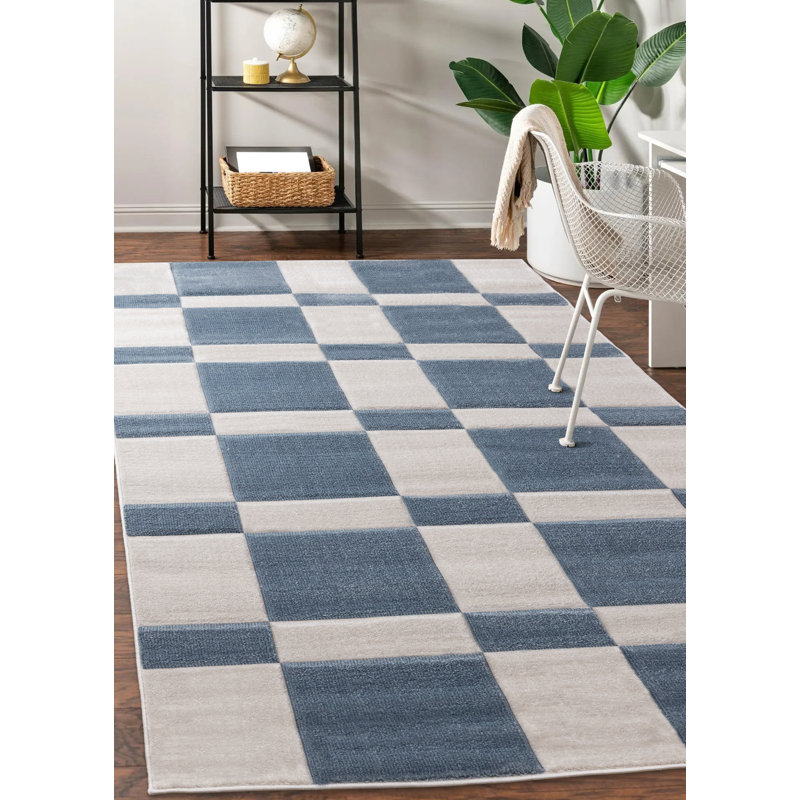 Marshawna Power Loom Checkered Area Rug, Rectangle 7'10" x 10'6"