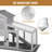 Rabbit Hutch for Outdoor Indoor Use, Bunny Cage with PVC Layer and Bottom Wire Netting, Wooden Chicken Coop Rabbit House with UV Roof, Leakproof Tray, Run