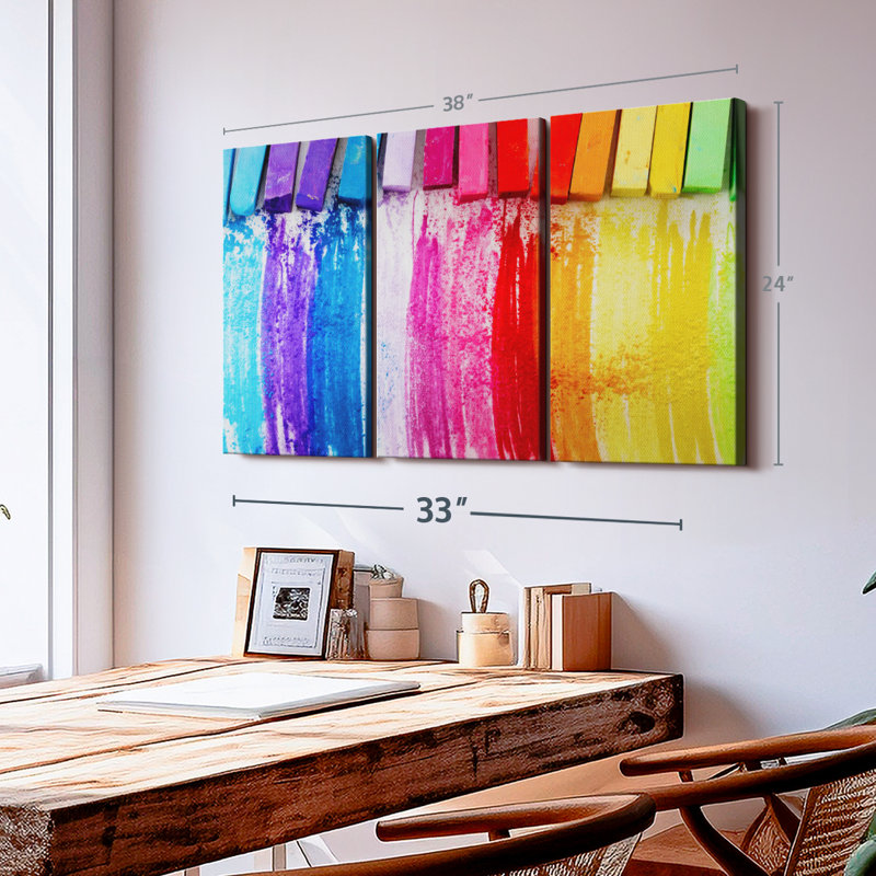 «Colorful Chalk Pastels» sur, H 24 po x l 38 po