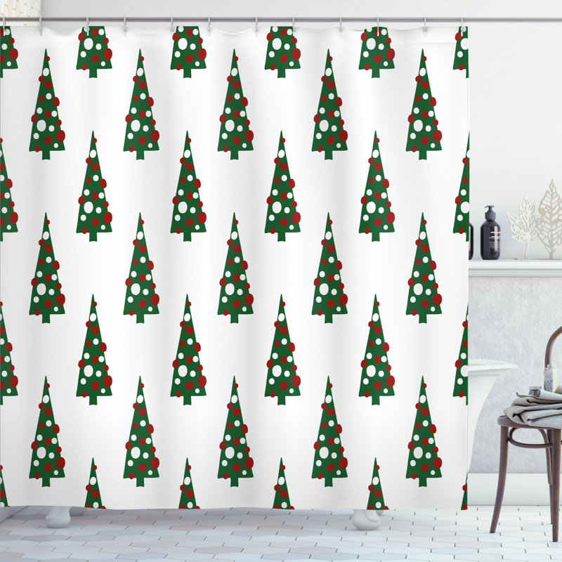 Geometric Shower Curtain with Hooks Included, 84" H x 69" W