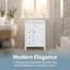 Meuble-lavabo de 24 po avec lavabo en céramique | Design moderne glam avec boutons dorés, rangement à 3 tiroirs à gauche et armoire à droite avec tablettes réglables, compact pour les petites salles de bain-131246838