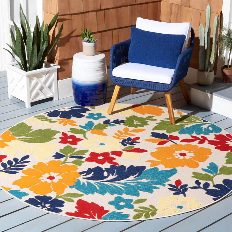Tapis floral Longshore Performance, Rond 6 pi 7 po