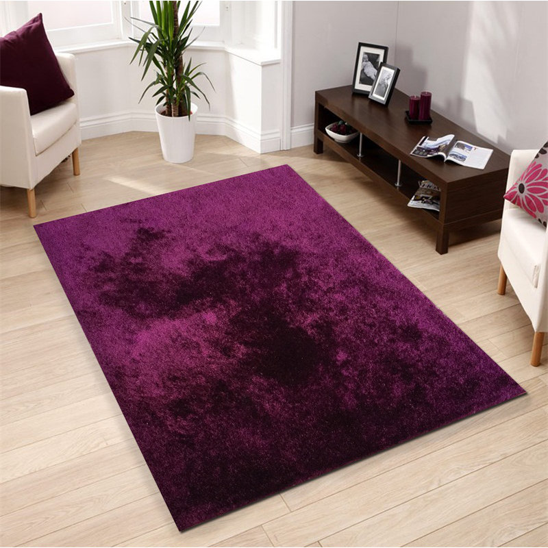 Tapis mauve touffeté à la main Hargett, Rectangle 5 pi x 7 pi