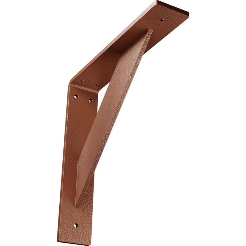 Support traditionnel en acier, H 10 po x l 2 po x P 10 po, Cuivre martelé