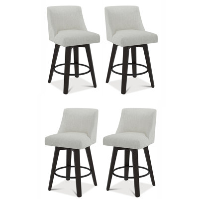 Tabouret de comptoir pivotant en bois massif Makiba de 26 po (ensemble de 1/2/4)
