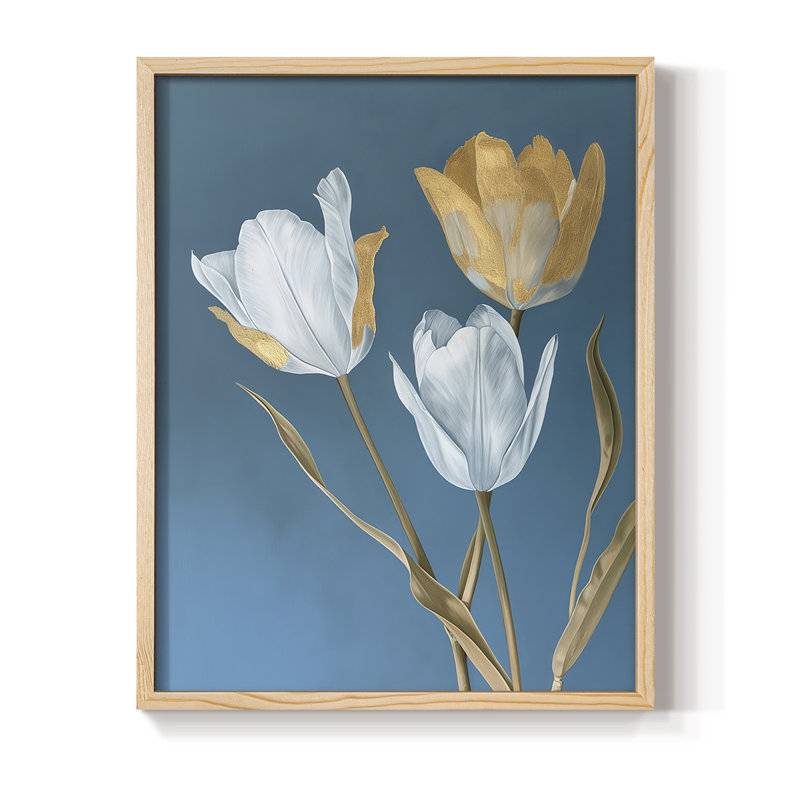 Reproduction encadrée FLORAL Series CXLV III - bois massif, H 11 po x l 9 po