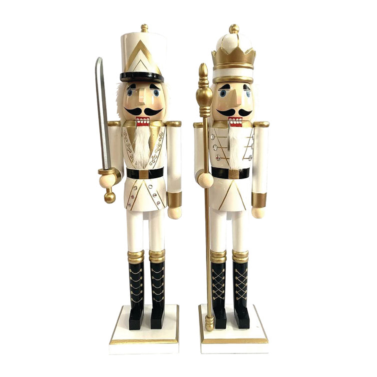 2 Piece King and Guard Nutcrackerf Set