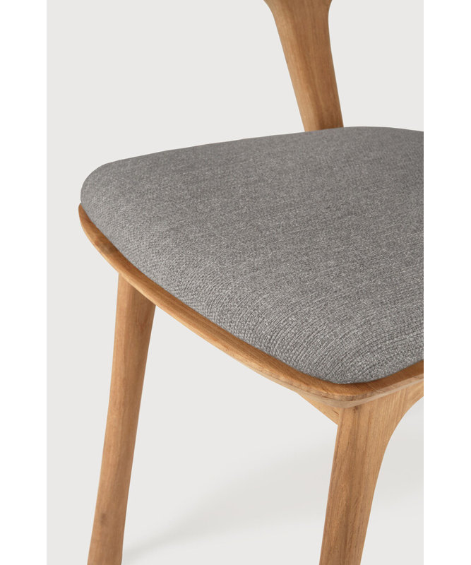 Bok Outdoor Dining Side Chair, Teak  Frame/Mocha Cushion