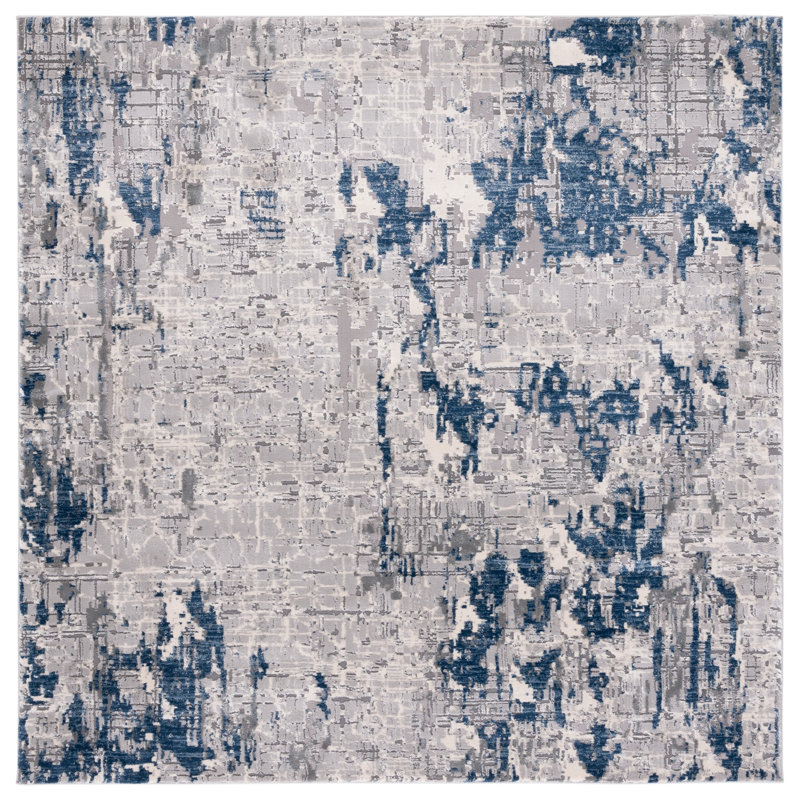 Meadow 100 Performance Abstract Rug, Square 6'7"
