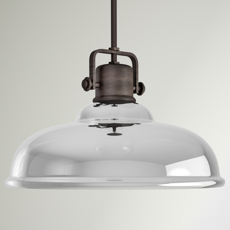 1 - Light Single Pendant, Burnished Bronze