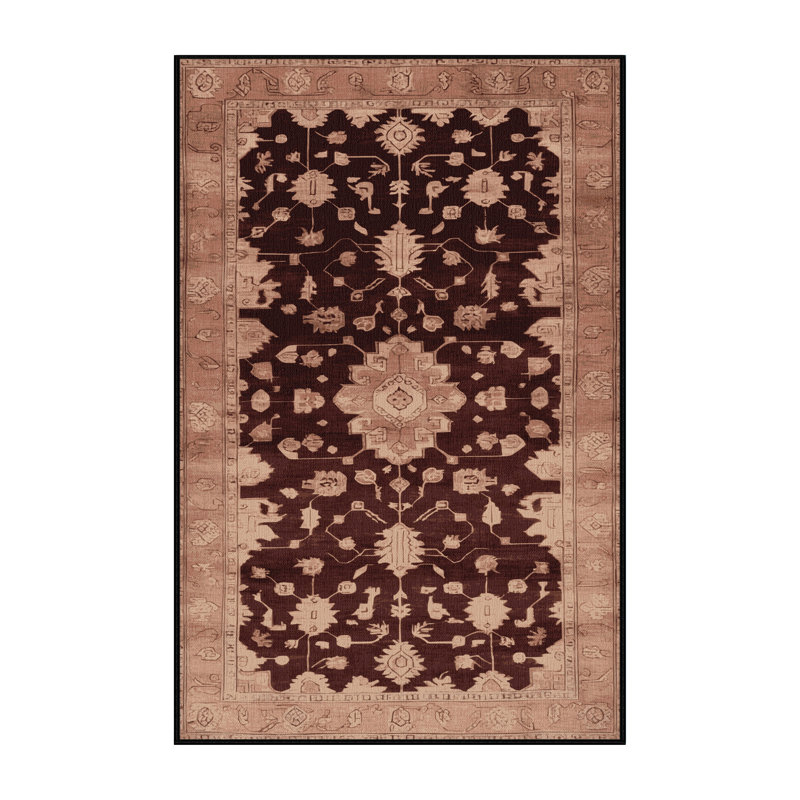 Machine Washable Overdyed Black Area Rug, Rectangle 3' x 5'