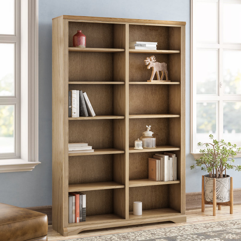 Bibliothèque standard en bois massif H 84 "x l 45" Rafeef, Chêne olive insolente