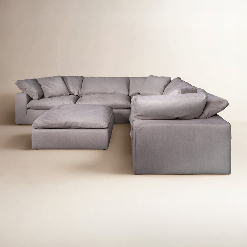 Tila 6 - Piece Performance Fabric Modular Sectional, Light Gray Performance