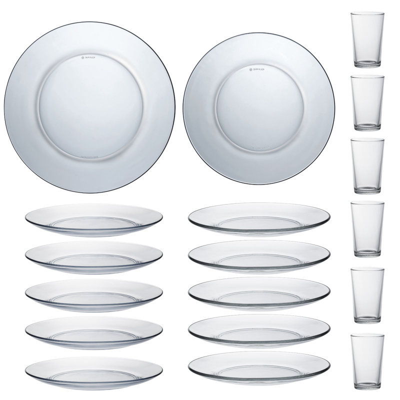 Duralex Lys 18 Piece Dinnerware gift Set, Service for 6