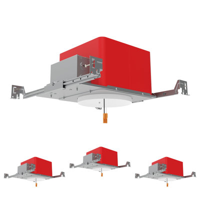Boîtier encastré ignifuge de 6 pouces, nouveau boîtier encastré classé IC et étanche à l'air avec boîte en J, luminaires encastrés homologués ETL, connecteur TP24