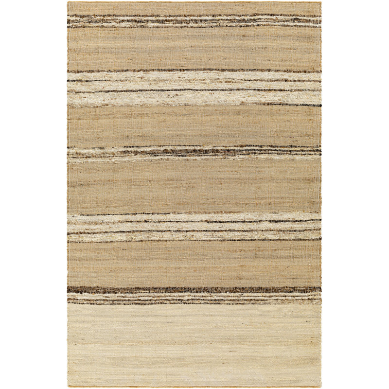 Striped Area Rug in Camel, Rectangle 5' x 7'6", Tan