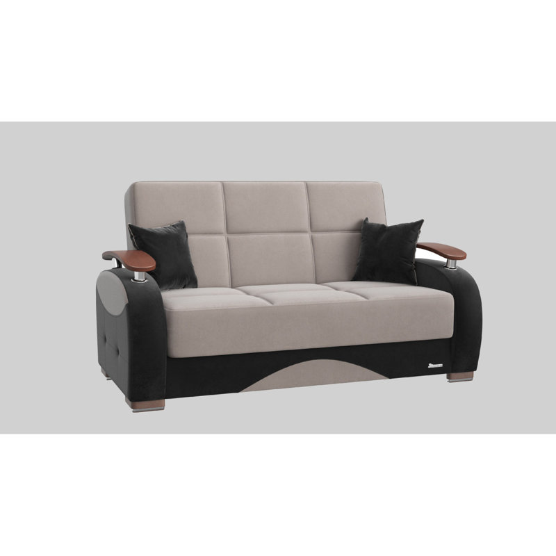Causeuse convertible avec rangement Primalest Yalise Collection, Gris