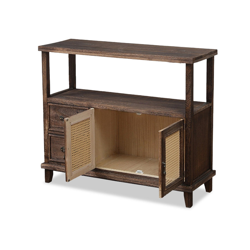 Dark-coffee Solid + Manufactured Wood Sideboard
