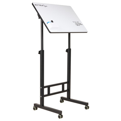 Bureau pour tableau blanc Mind Reader, hauteur réglable, bureau d'ordinateur, bureau pour ordinateur portable, portable, roulant, L 21 po x l 21,5 po x H 68,5 po
