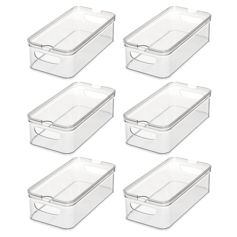 iDesign Stackable Fridge Organizer Bins with Lid for Fresh Produce - Ideal for Fruits, Vegetables, and Snacks
