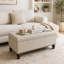 Banc-coffre ottoman beige de 40 pouces pour salon