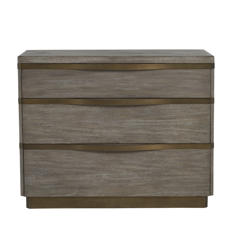Commode en bois massif à 3 tiroirs de 39 po Gillespie