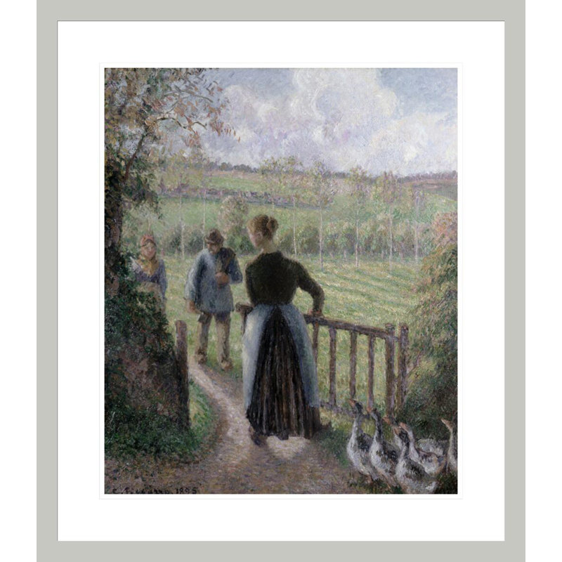 La femme aux oies par Camille Pissarro, 27.01" H x 23.5" W