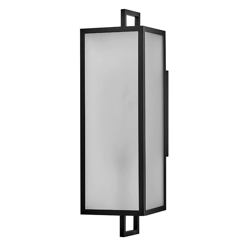 Lanterne murale d'extérieur avec verre gravé, H 24 po x l 7 po x P 8 po