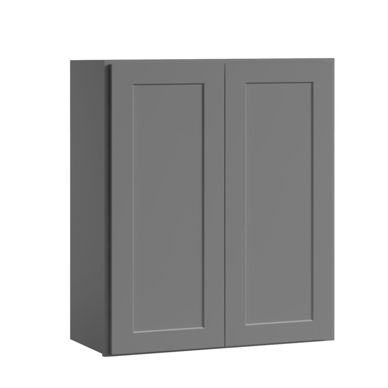 Armoire murale standard Shaker de 30 po x 12 po x 36 po Homewood Cozy Design en gris Shaker prêt à assembler