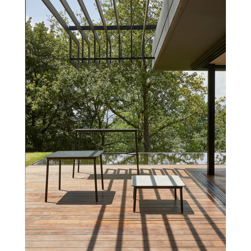 Table carrée Hub - 35 x 35 - marbre noir, H 29,53 po x L 31,5 po x l 31,5 po, Blanc