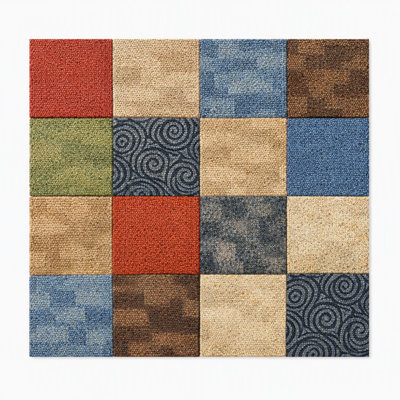Carreau de tapis assorti adhésif Tread Haven 19,75 po x 19,75 po - 20 pièces couvrant 54,18 pieds carrés