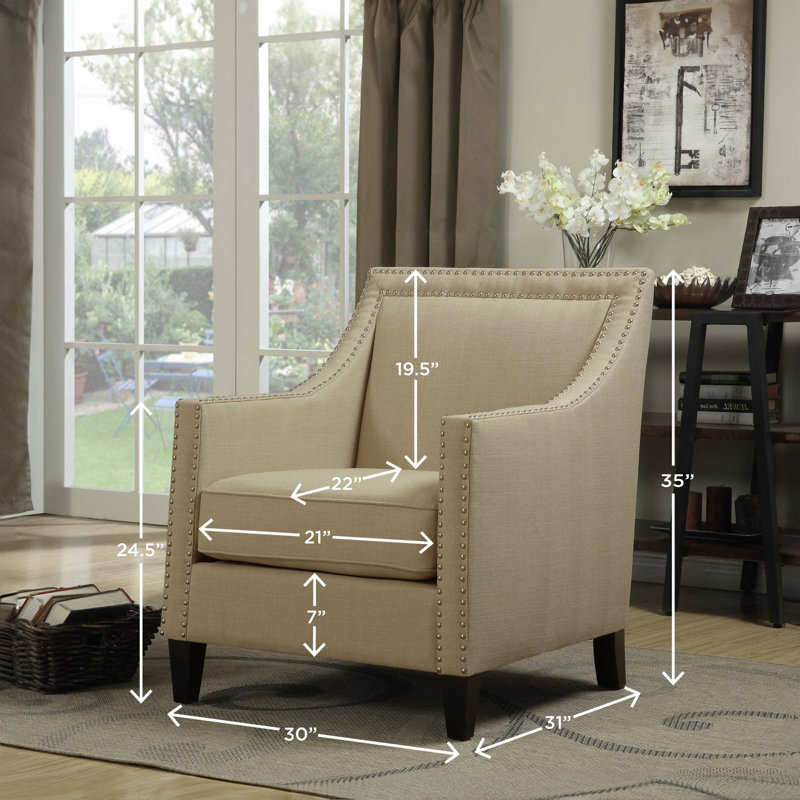 Comisha Upholstered Armchair, Natural