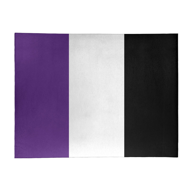 Tapis mauve rayé/noir de zone, Rectangle 8 pi x 10 pi