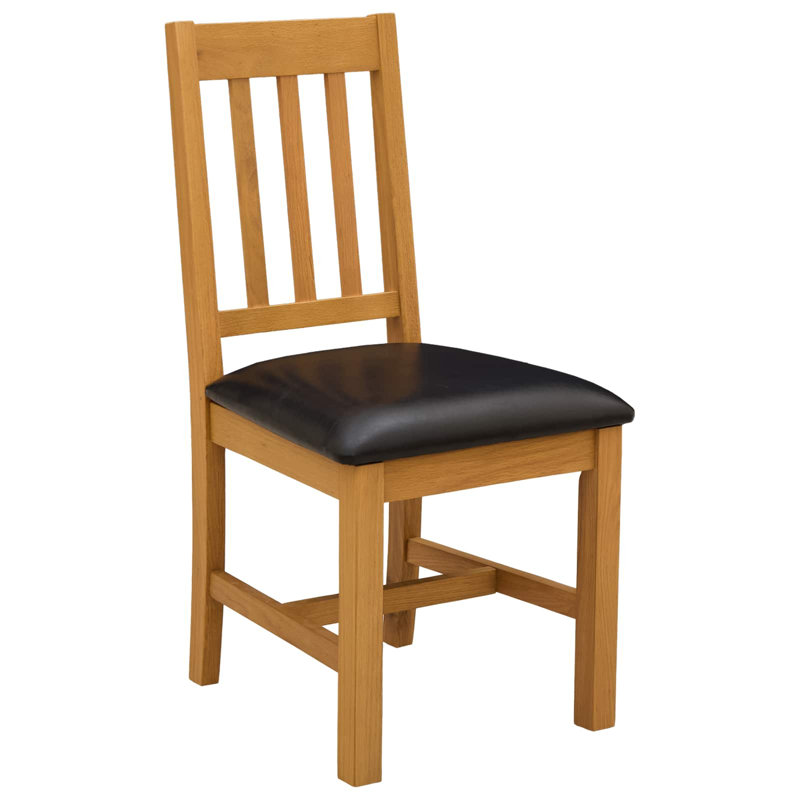 Oak Solid Wood Dining Set, Black, Black, Black, Black, 4