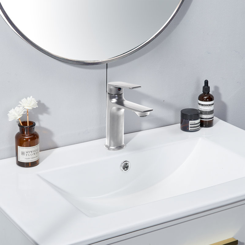 Robinet de salle de bain monocorps et monocommande, Chrome