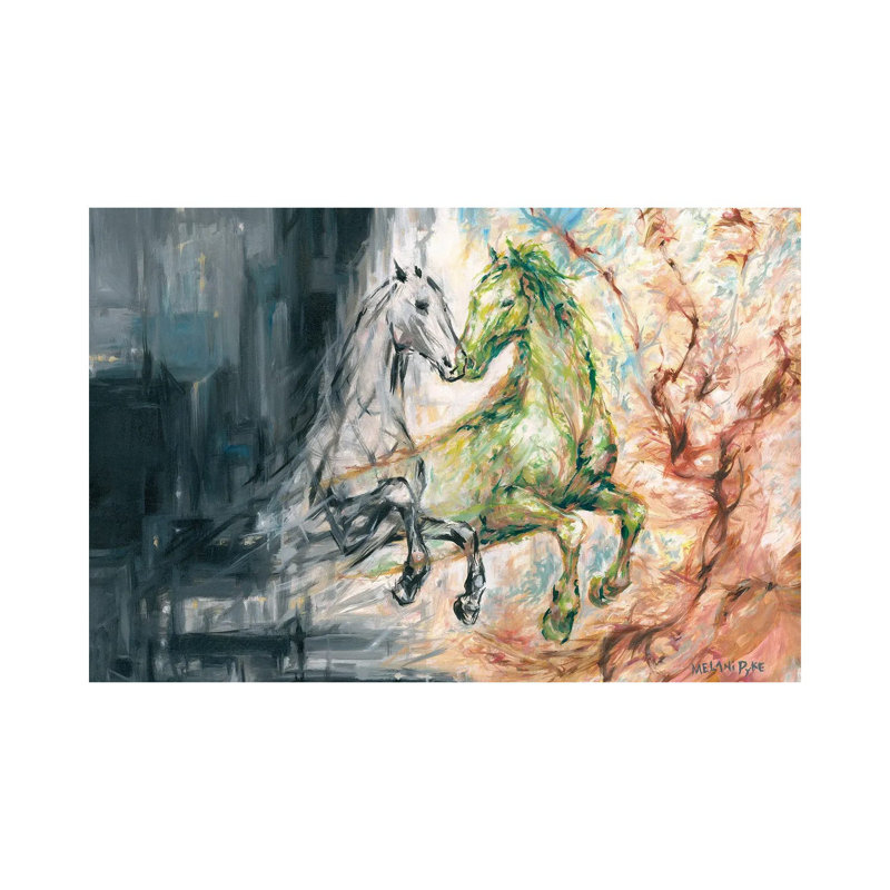 Two Horses by Melani Pyke - Gallery-Wrapped Canvas Giclée on Canvas, Wrapped Canvas, 30.48 cm H x 45.72 cm W
