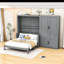 Grand lit escamotable en bois avec tablettes-1420876881
