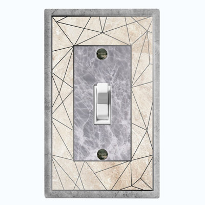 Geometric Abstract Shapes Gray 1 - Gang Toggle Light Switch Standard Wall Plate