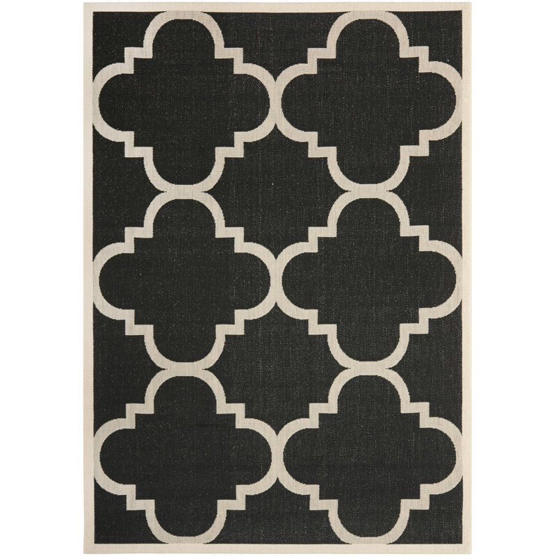 Joyner Rectangle Geometric Hand Woven Indoor / Outdoor Area Rug, Rectangle 160 x 231 cm