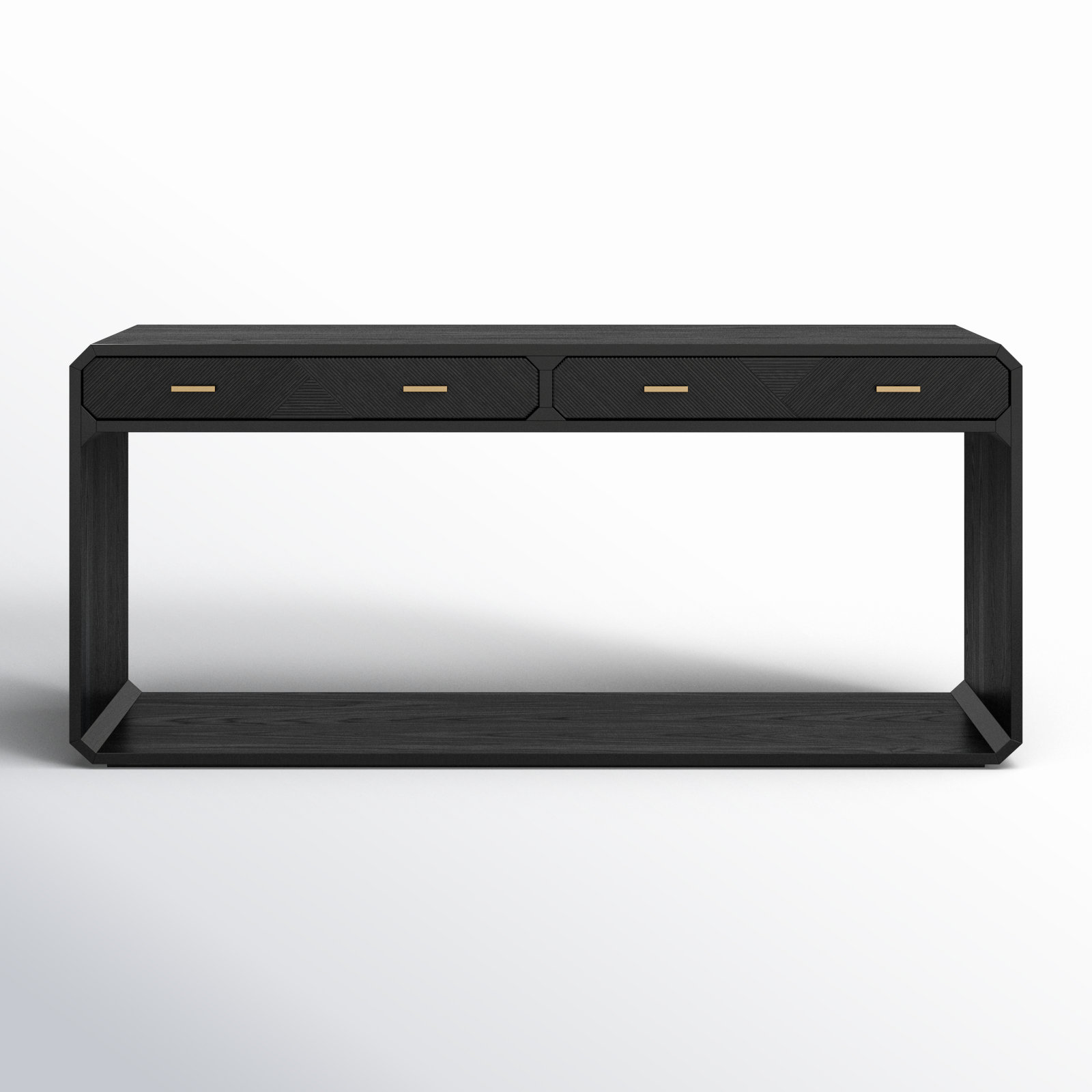 Harris 60'' Solid Wood Console Table, Black Ash