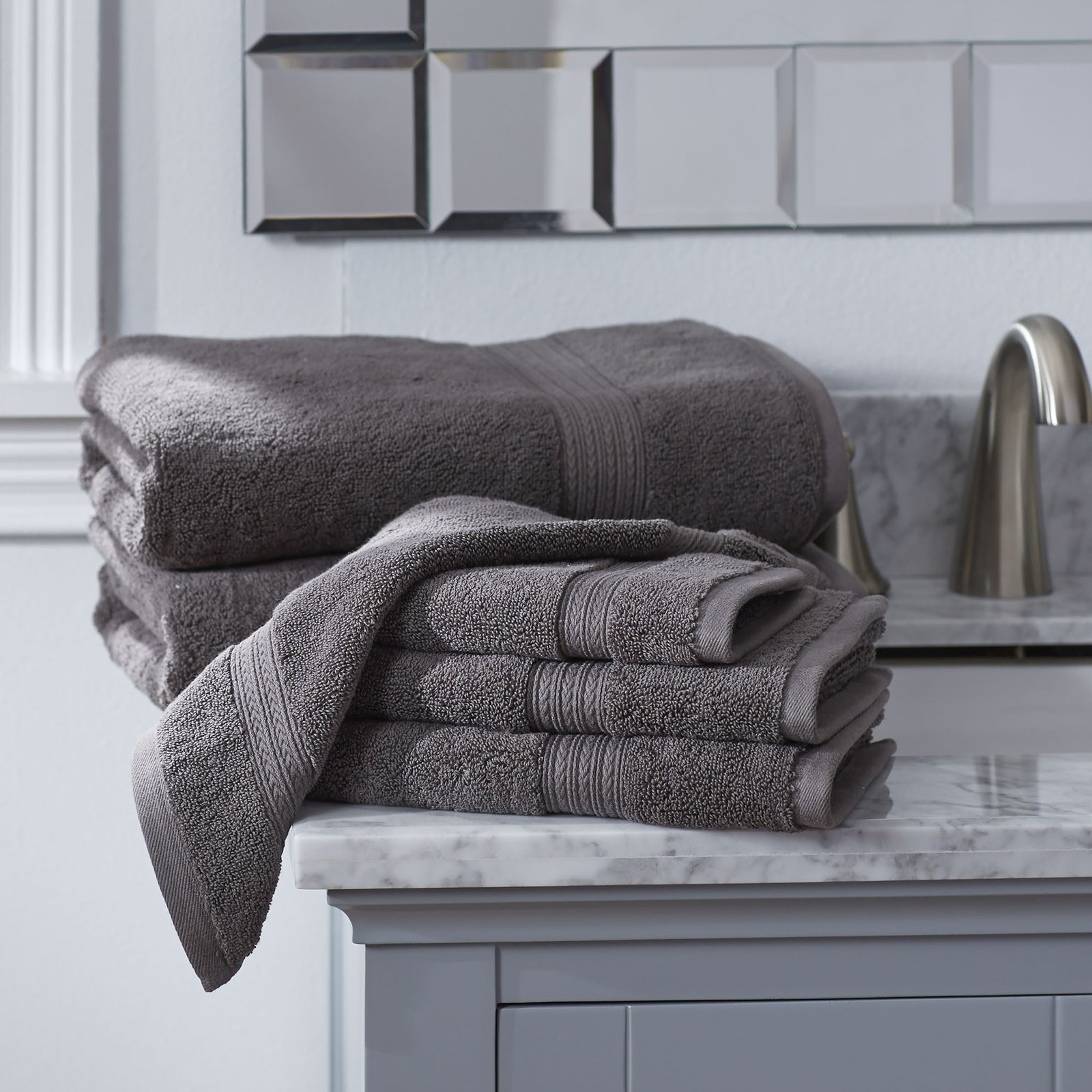 Leone Towel Set, Charcoal