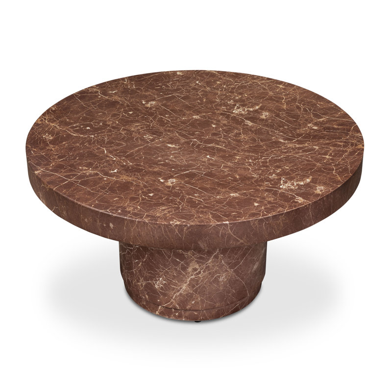 Table basse ronde en ciment 38 po Treso, Rouge bordeaux