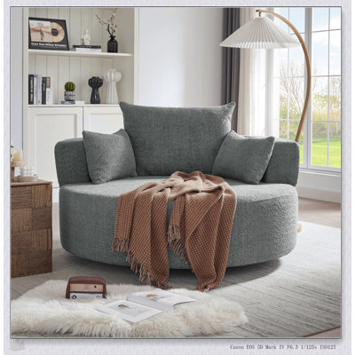 360° Swivel Accent Barrel Chair With 3 Removable Pillows, Ideal For Comfort And Style In Any Room