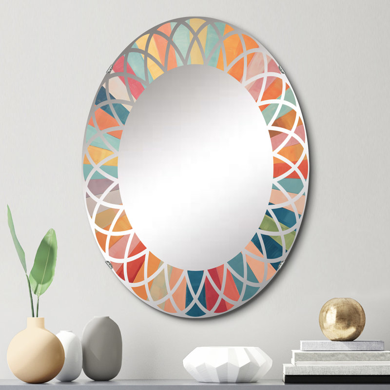 Kourou - Miroir mural Mid-Century ovale, 30 po x 20 po