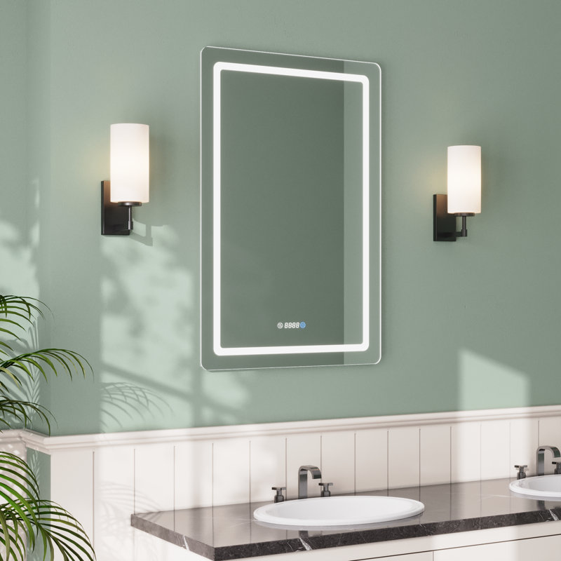 Modern Frameless LED Lighted Bathroom / Vanity Mirror with 3 Colour Adjustable, Memory Function, Anti-fog, Time Mode Control
