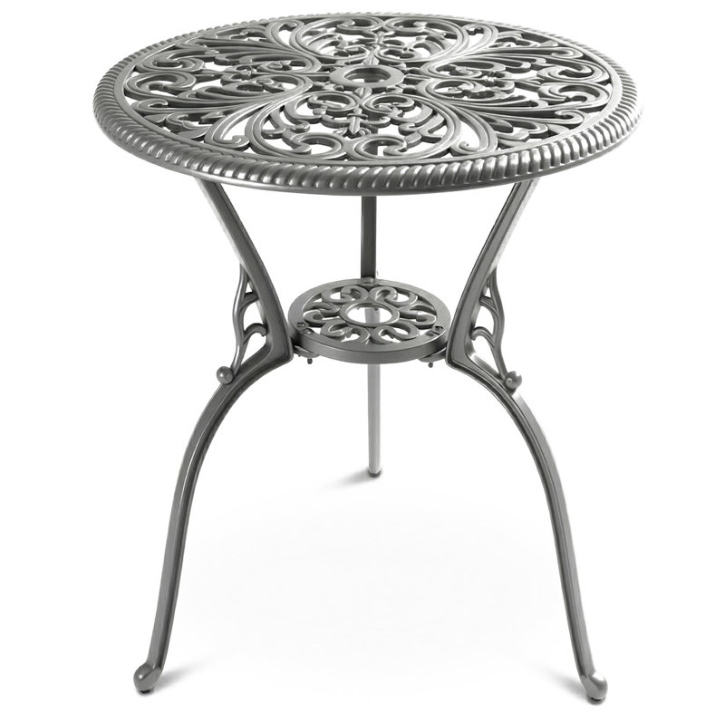 BANGUI Garden & Patio Cast Aluminium Bistro Table, Grey